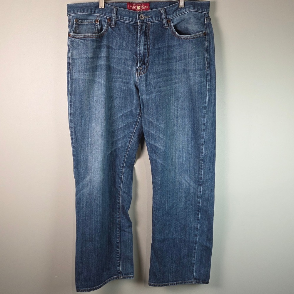Lucky Brand 361 Vintage Straight Mens 36x30 Blue Denim Jeans measures*36x28